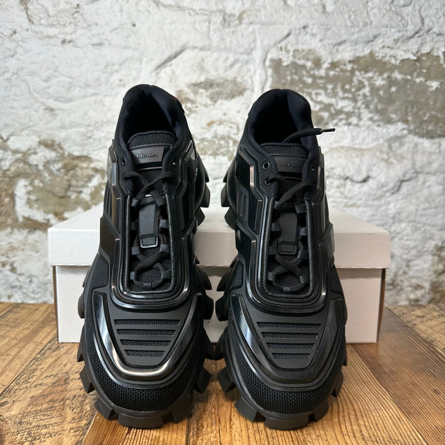 Prada Cloudbust Thunder Triple Black Sneaker Sz 7