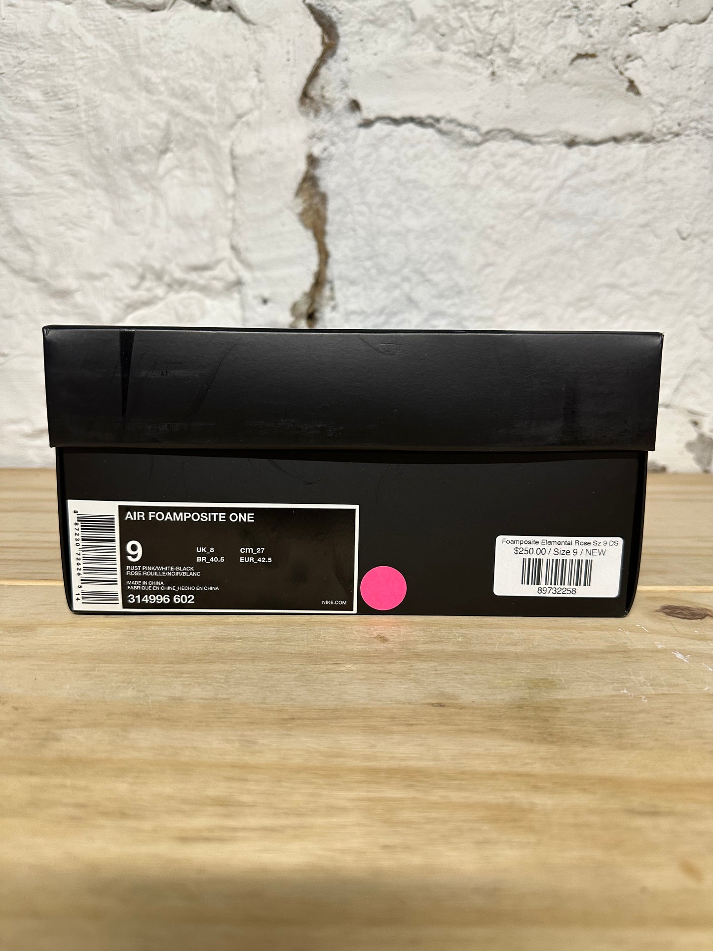 Nike Air Foamposite One Elemental Rose Sz 9 DS