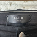 Amiri MX2 Pink Patch Black Denim Jeans Sz 34
