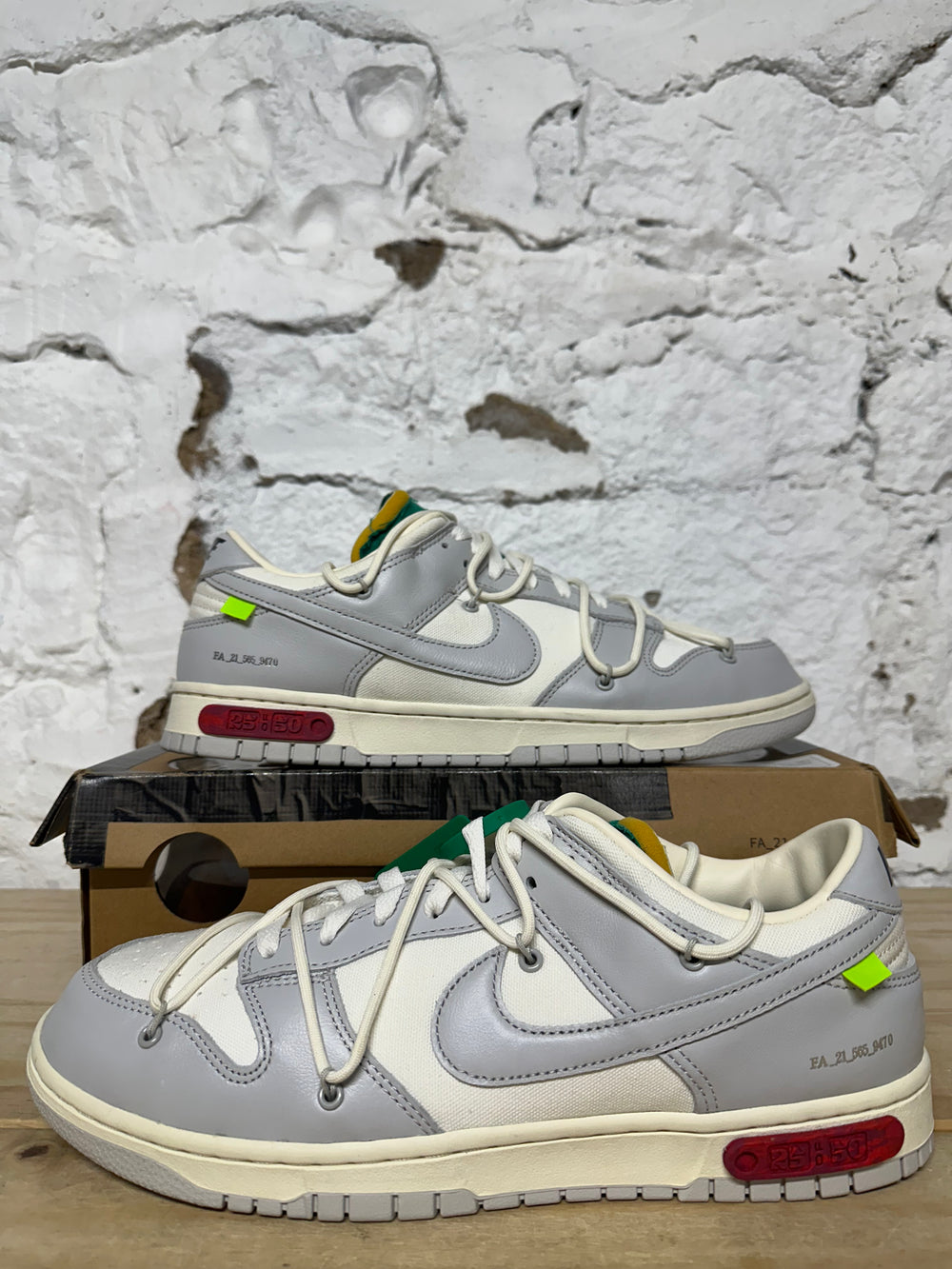 Nike Dunk Low Off-White Lot 25 Sz 12 DS