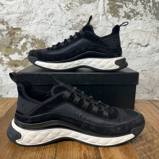 Chanel Black White Nylon Suede Trainer Sneaker Sz 9 (42)