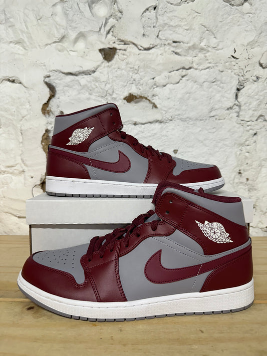 Air Jordan 1 Mid Cherrywood Red Sz 13