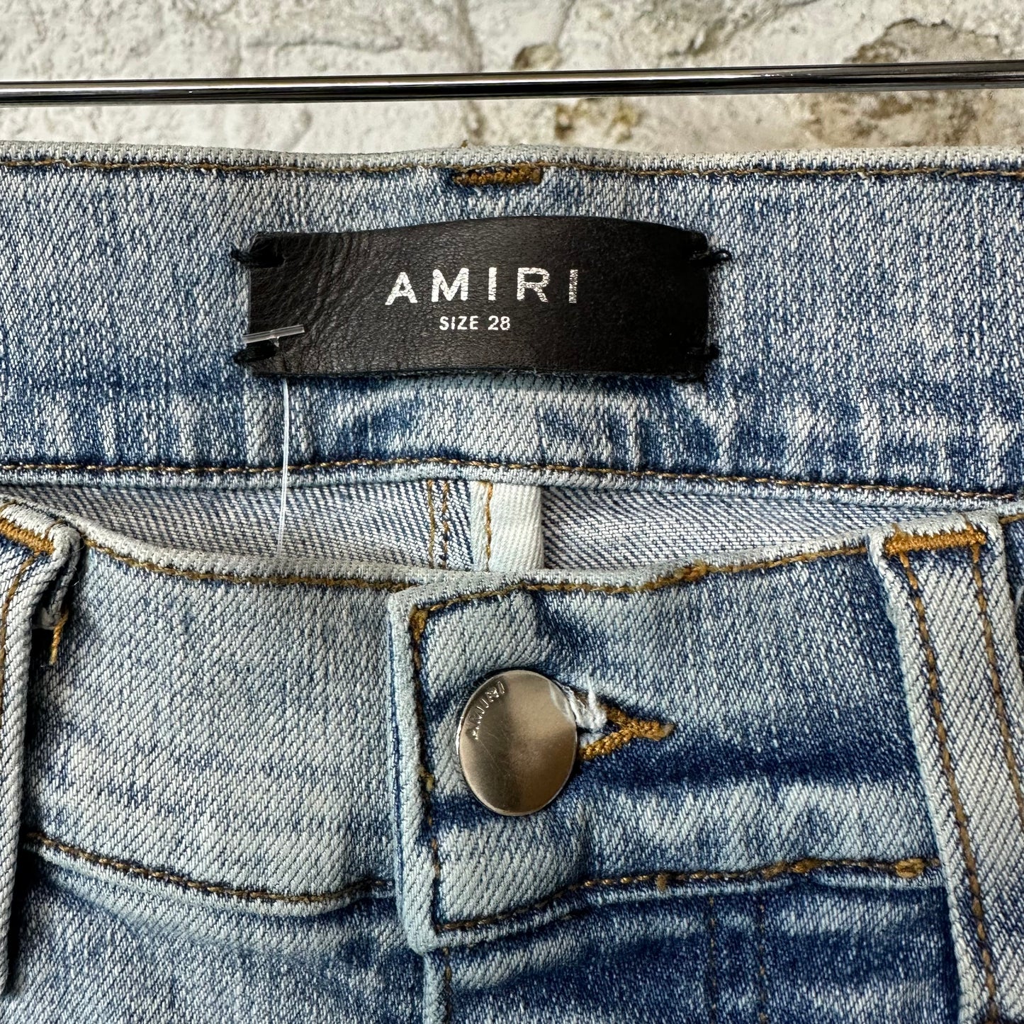 Amiri Playboy Logos Blue Denim Jeans Sz 28