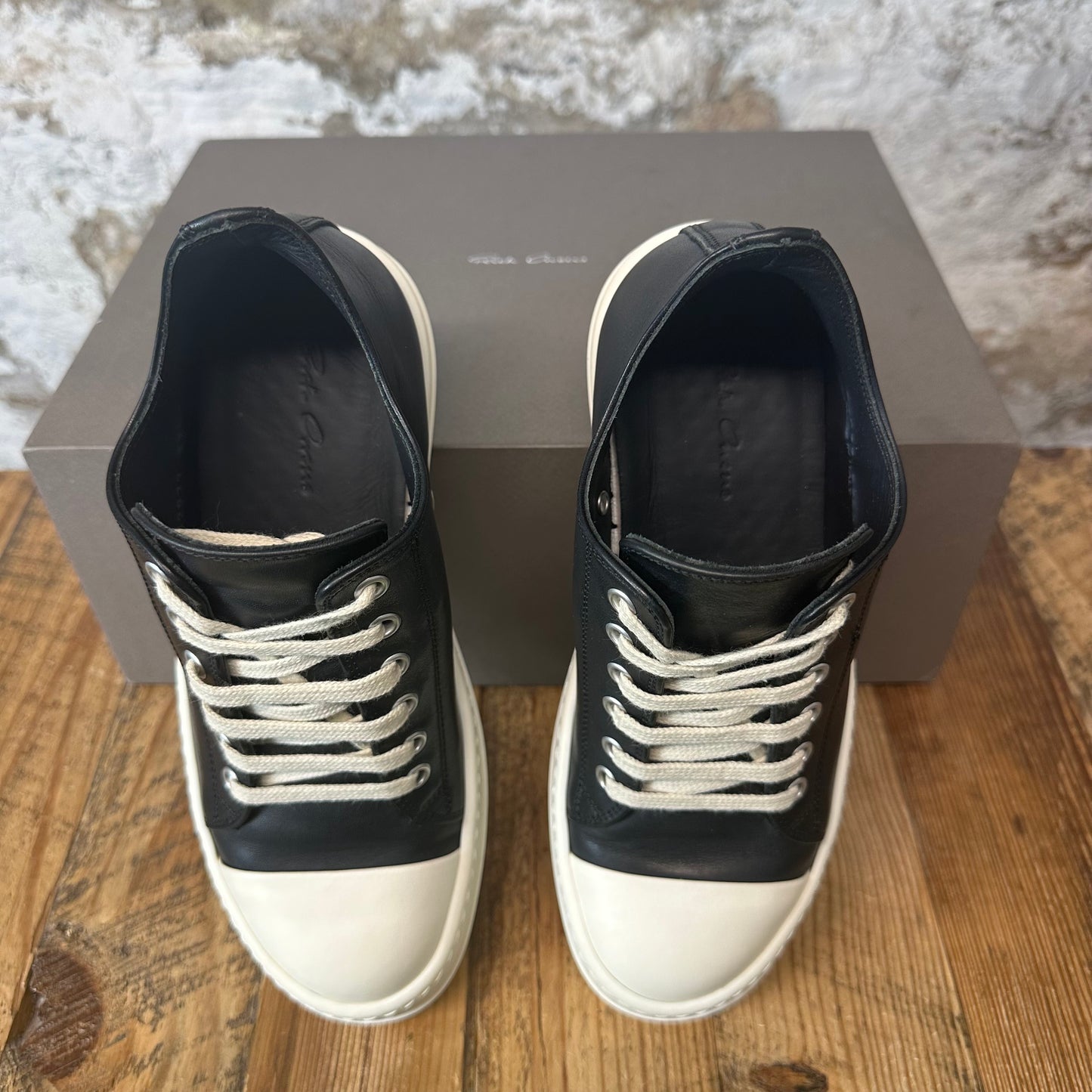 Rick Owens Black Leather Milk Sneaker Sz 5.5 (37.5)