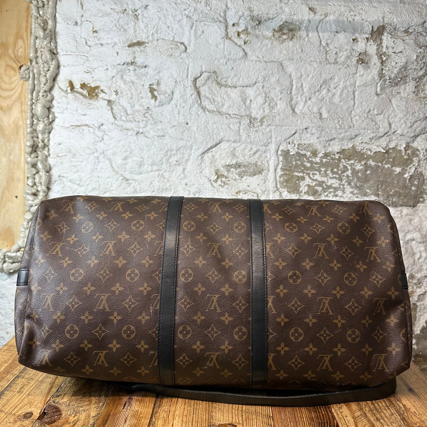 Louis Vuitton Monogram Macassar Keepall Bandouliere Sz 55