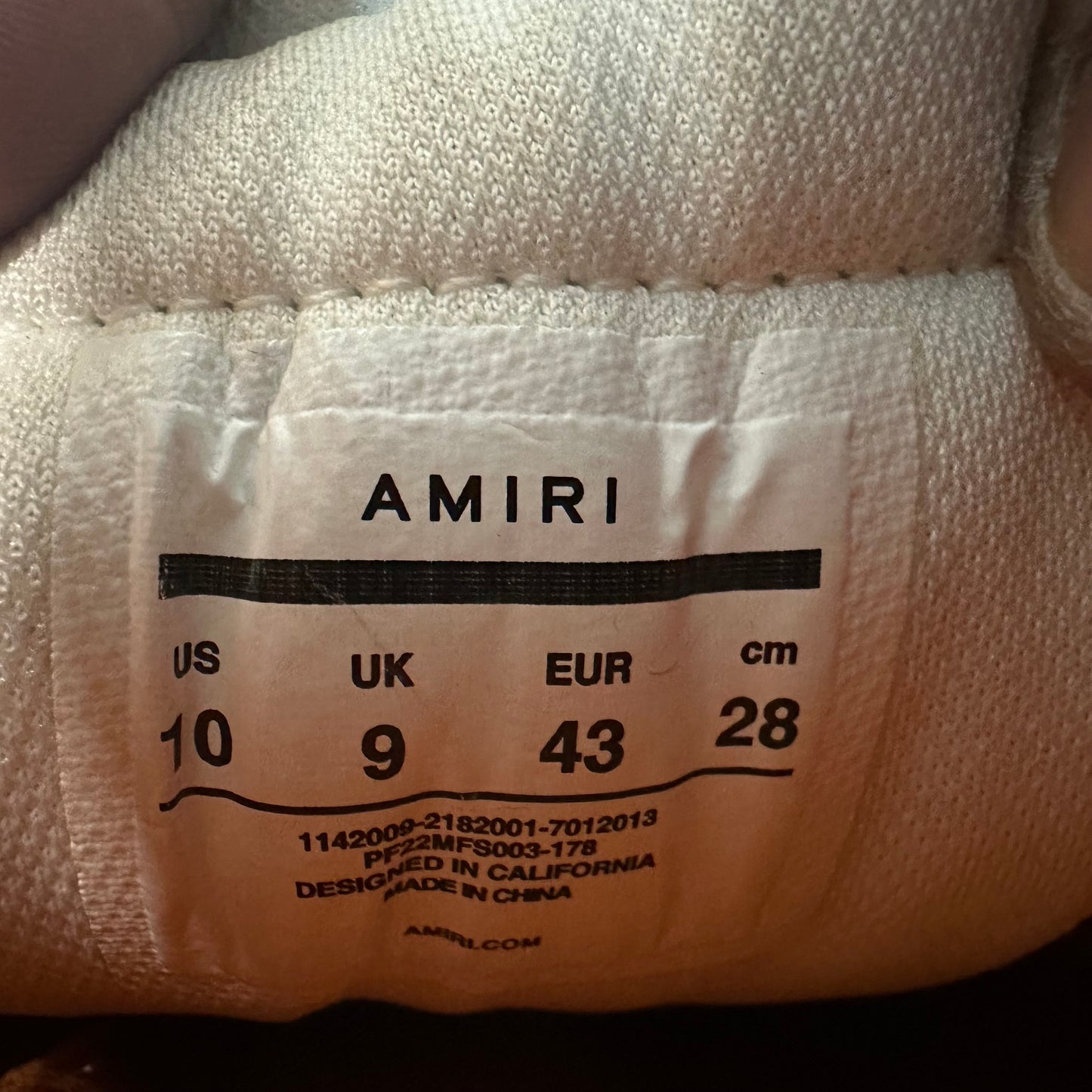 Amiri Orange Skeleton White Cream Sneaker Sz 10 (43)