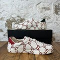 Gucci Red GG Monogram White Ace Sneaker Sz 9.5