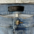 Amiri Leaf Side Spell Blue Denim Jeans Sz 33