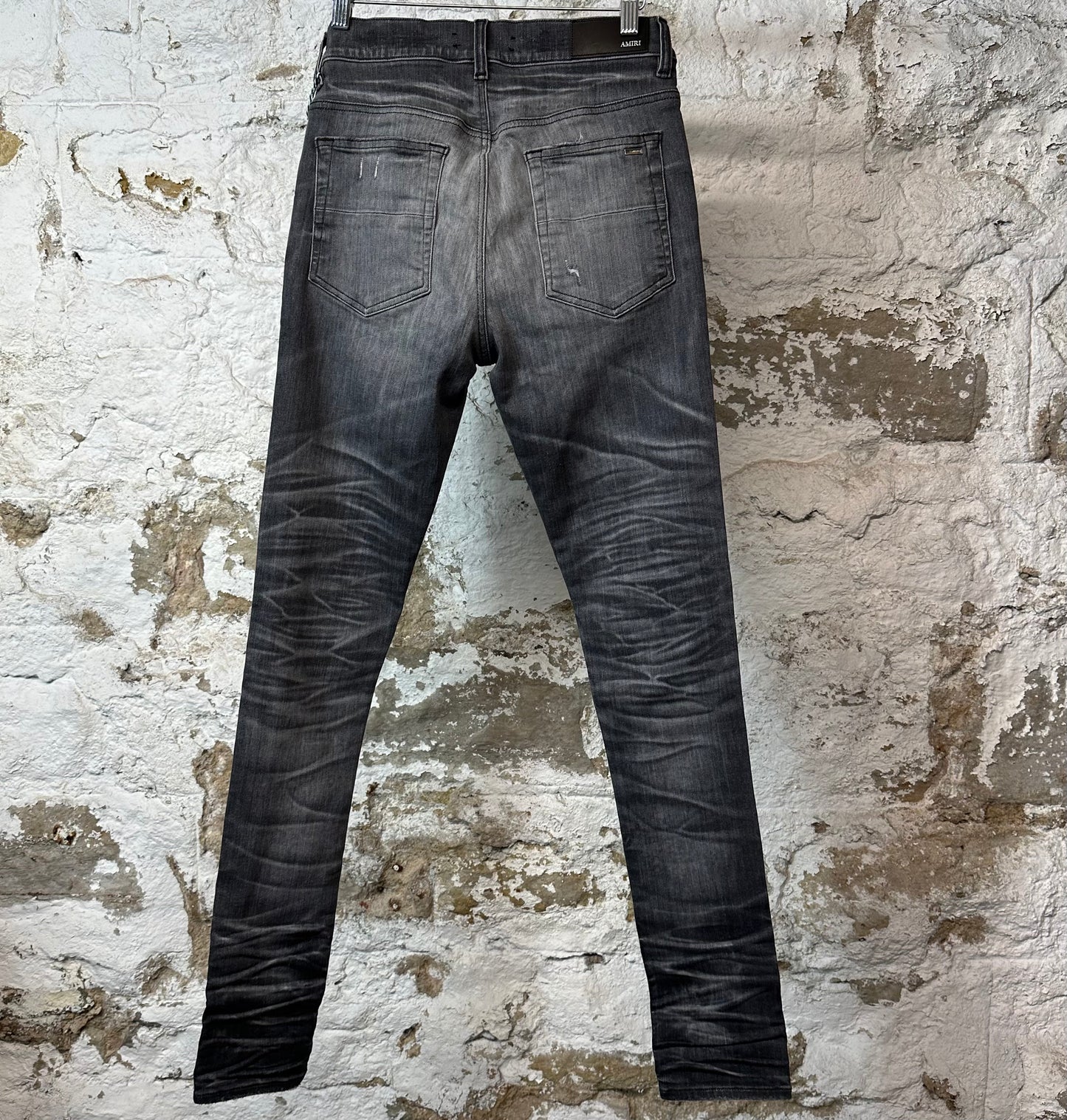 Amiri MX1 Red Suede Grey Denim Jeans Sz 30 DS