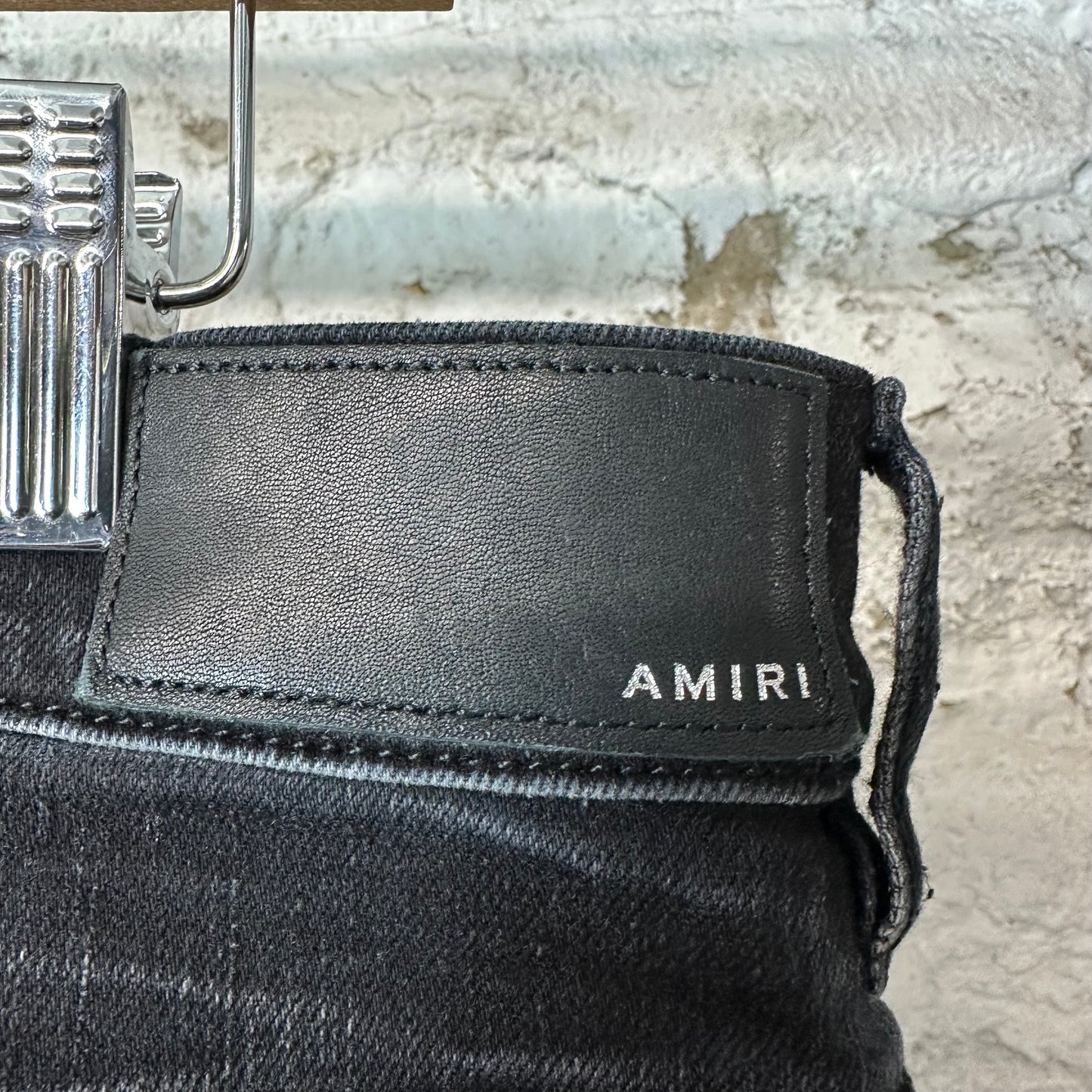 Amiri Embroidered Angel Logo Black Denim Jeans Sz 34