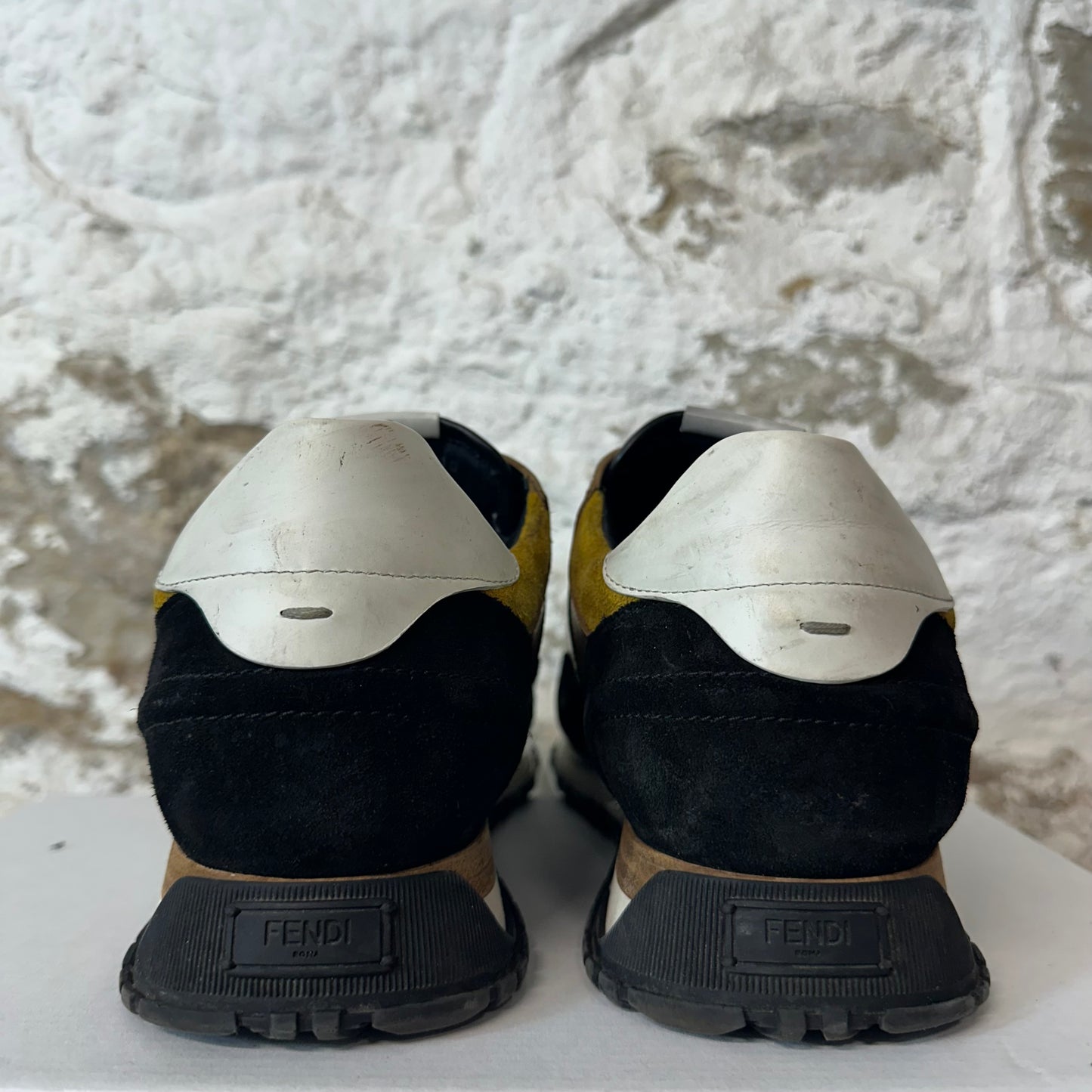 Fendi FF Logo Brown Grey Black Trainer Sneaker Sz 10