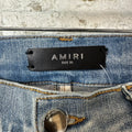Amiri MX1 Multicolor Paisley Patches Blue Denim Jeans Sz 31