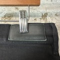 Amiri MX1 Black Leather Black Denim Jeans Sz 32