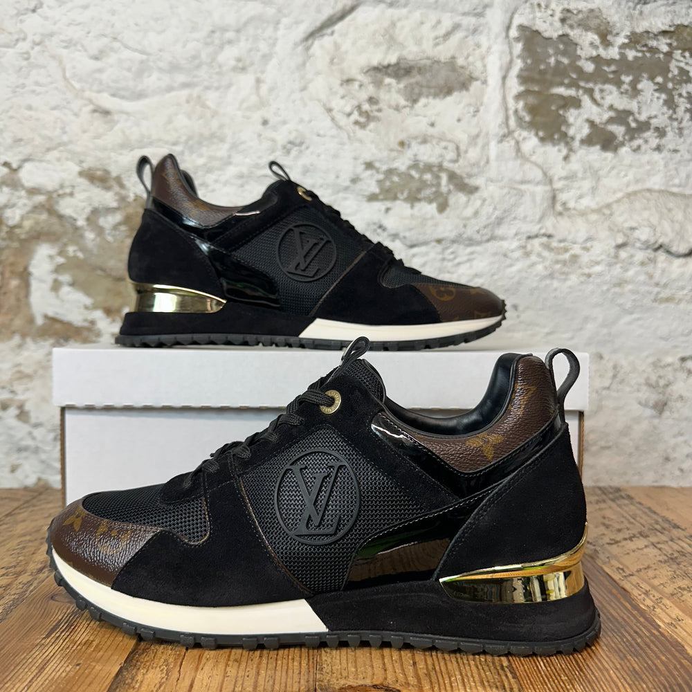 Louis Vuitton Brown Monogram Black Runaway Sneaker Sz 7 (40)