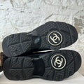 Chanel CC Black White Trainer Sneaker Sz 10 (43)