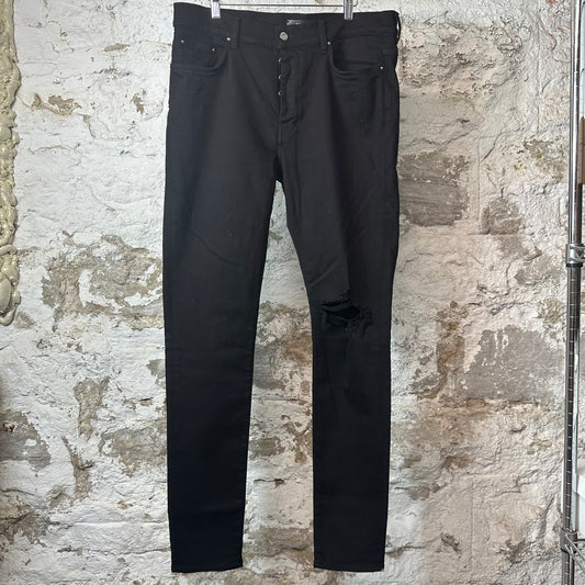 Amiri Knee Hole Black Denim Jeans Sz 38