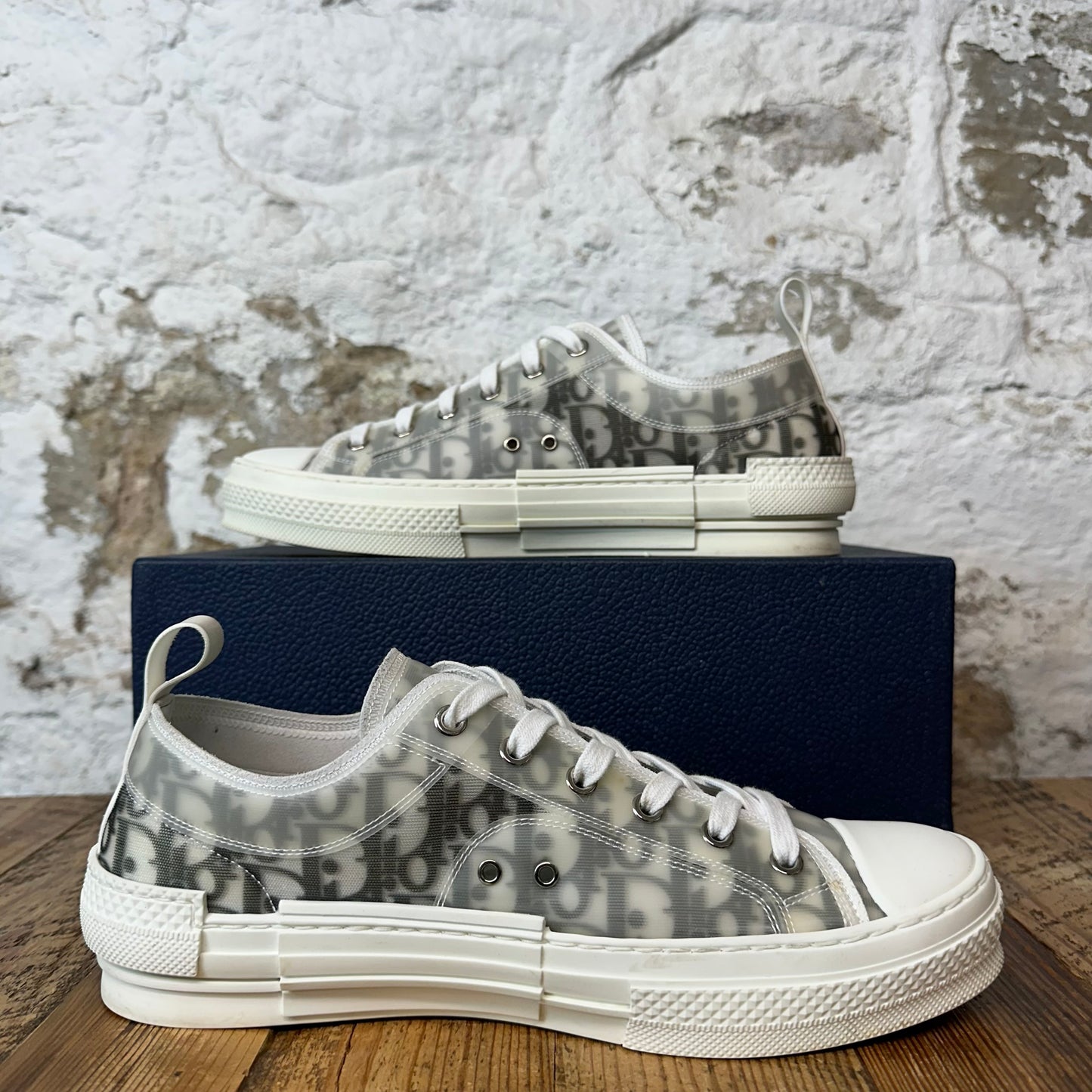 Dior B23 Low Grey Oblique Cream White Sneaker Sz 9 (42)