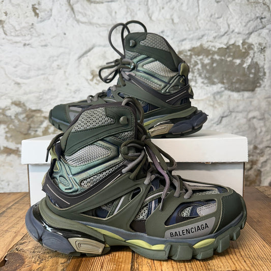 Balenciaga High Green Navy Track Runner Sneaker Sz 6.5 (39)