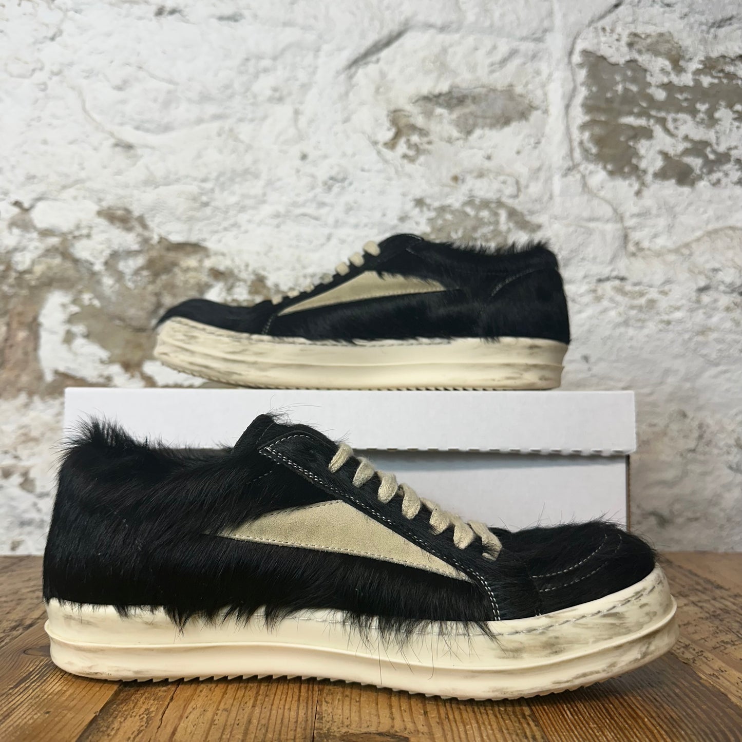 Rick Owens Pony Hair Black Milk Sneaker Sz 8.5 (41.5)