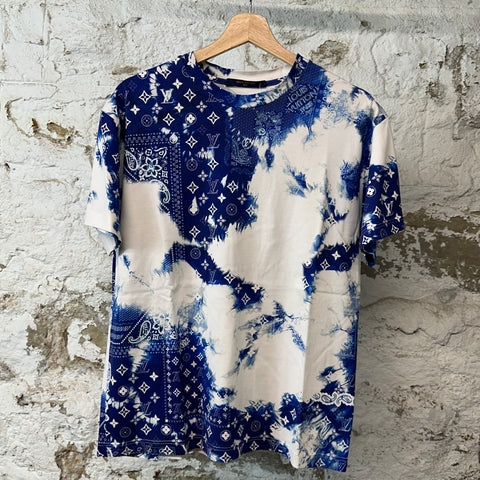 Louis Vuitton Blue Bandana Dyed T-shirt White Sz S