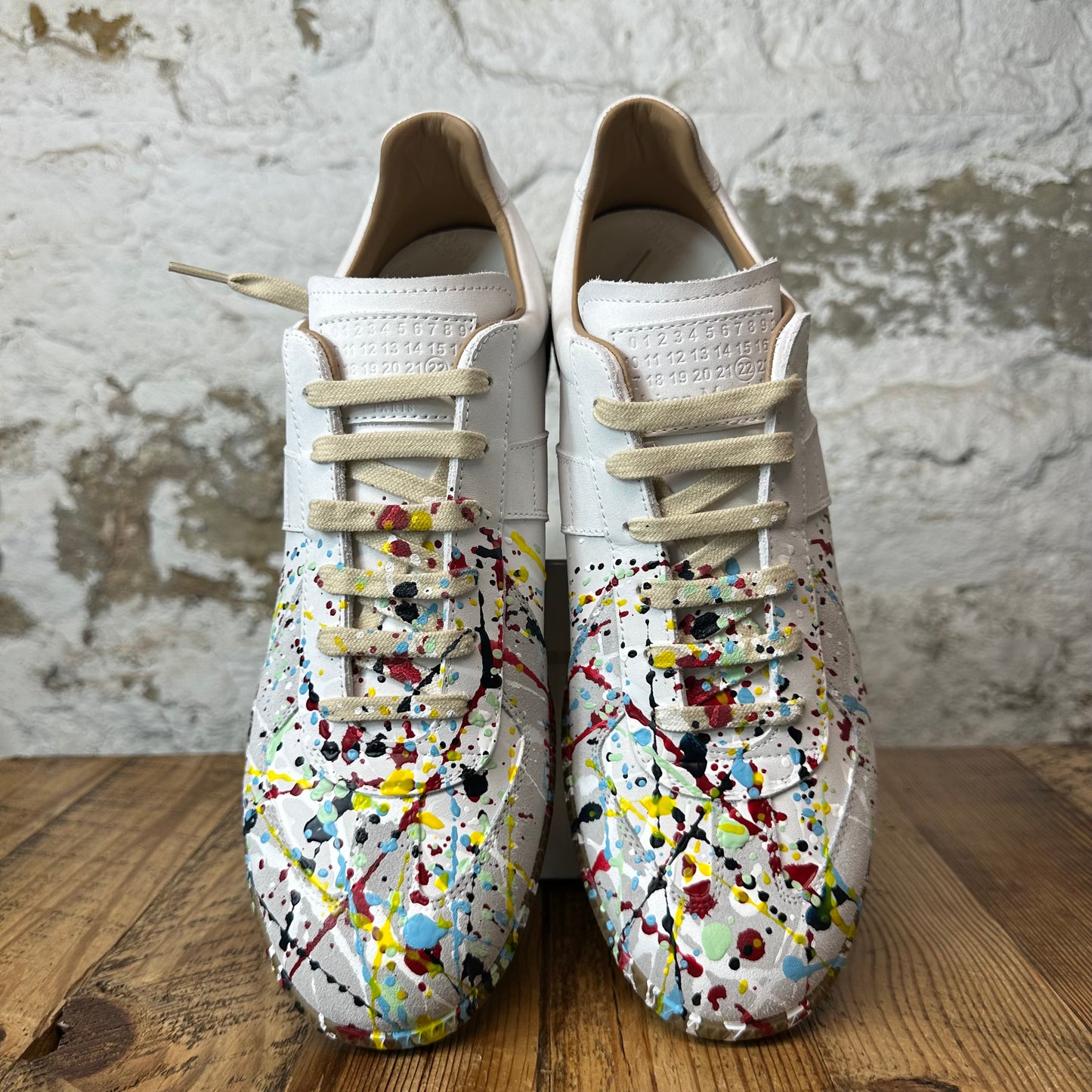 Maison Margiela Replica Paint Splatter White Sneaker Sz 13 (46) DS
