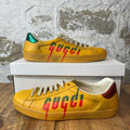 Gucci Flash Logo Yellow Ace Sneaker Sz 10