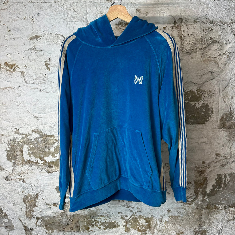 Needles Blue Velour Track Hoodie Sz M