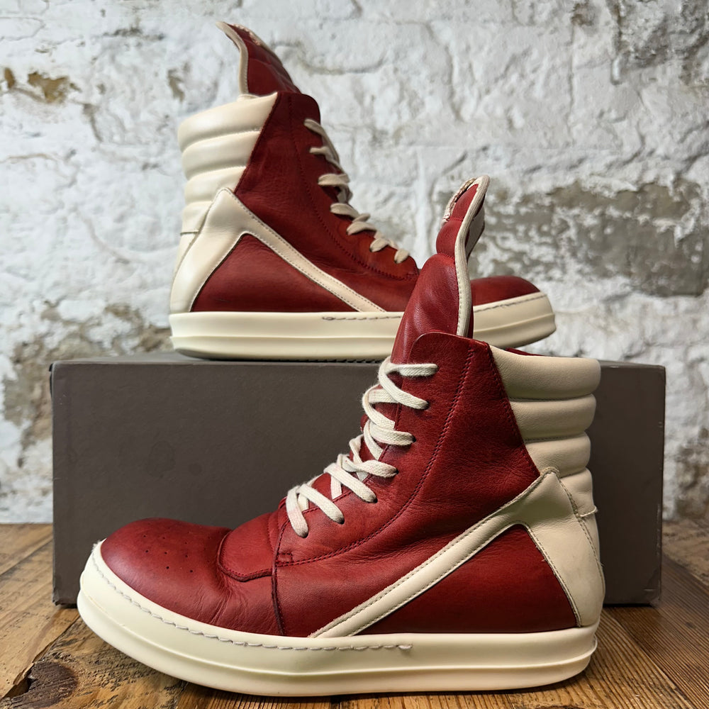 Rick Owens Geobasket Cardinal Red Milk Sneaker Sz 7 (40)