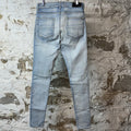 Amiri MX1 Camo Patch Light Blue Denim Jeans Sz 32