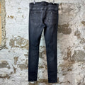 Amiri MX1 Black Paisley Thrasher Grey Denim Jeans Sz 34