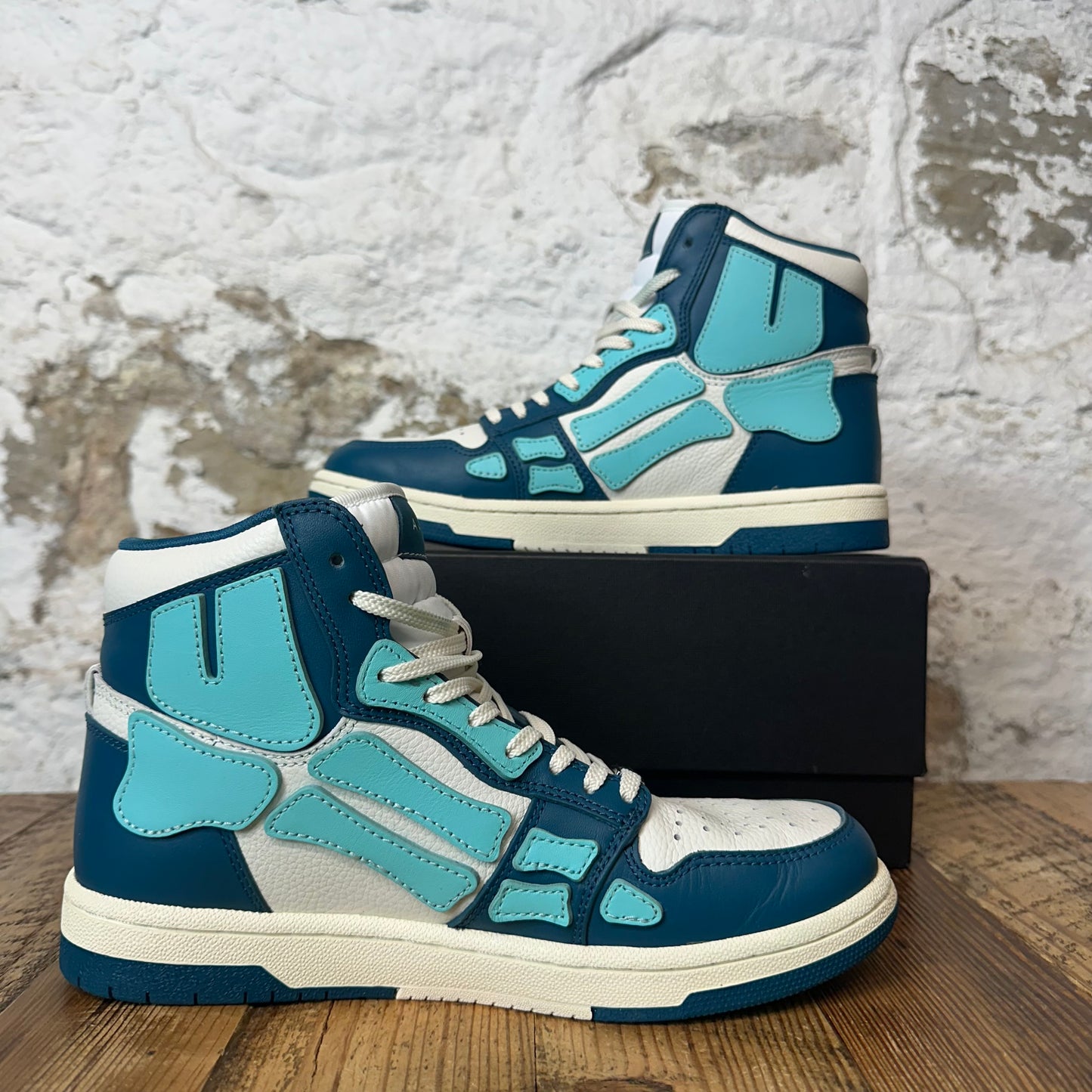 Amiri High Teal Blue Skeleton Blue White Sneaker Sz 6 (38)