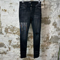 Amiri Paint Drip Spell Black Denim Jeans Sz 29