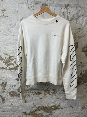 Off White Squiggle White Crewneck Sz S