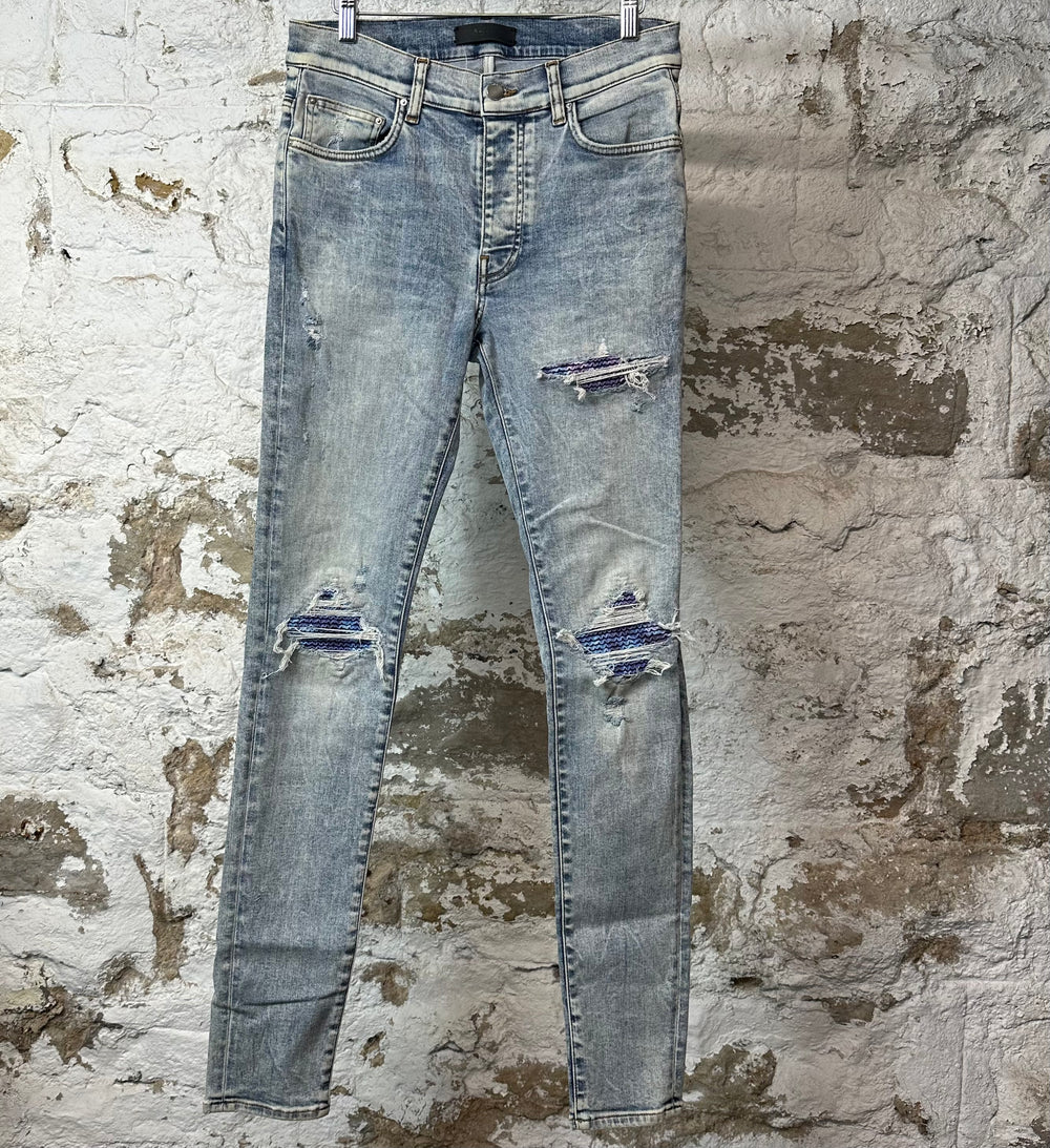 Amiri MX1 Tie Dye Washed Blue Denim Jeans Sz 31