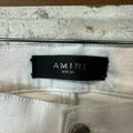 Amiri MX1 White Leather White Denim Jeans Sz 34