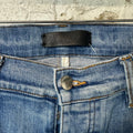 Amiri Knee Rip Distress Side Spell Blue Denim Jeans Sz 34