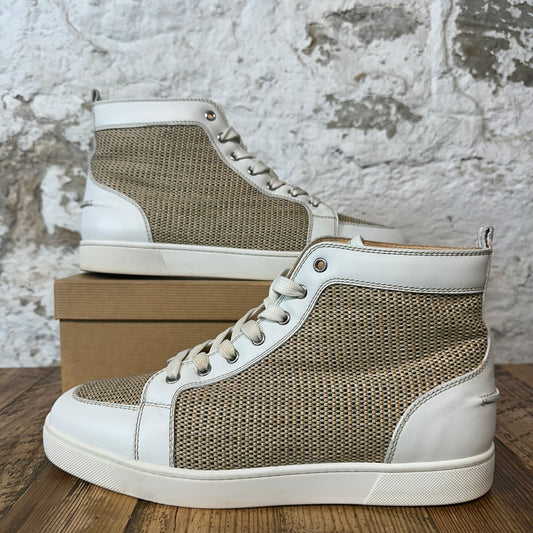 Christian Louboutin High Beige Knit White Sneaker Sz 11 (44)