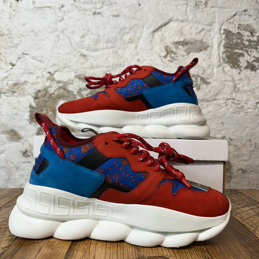 Versace Chain Reaction Blue Red White Sneaker Sz 8 (41)