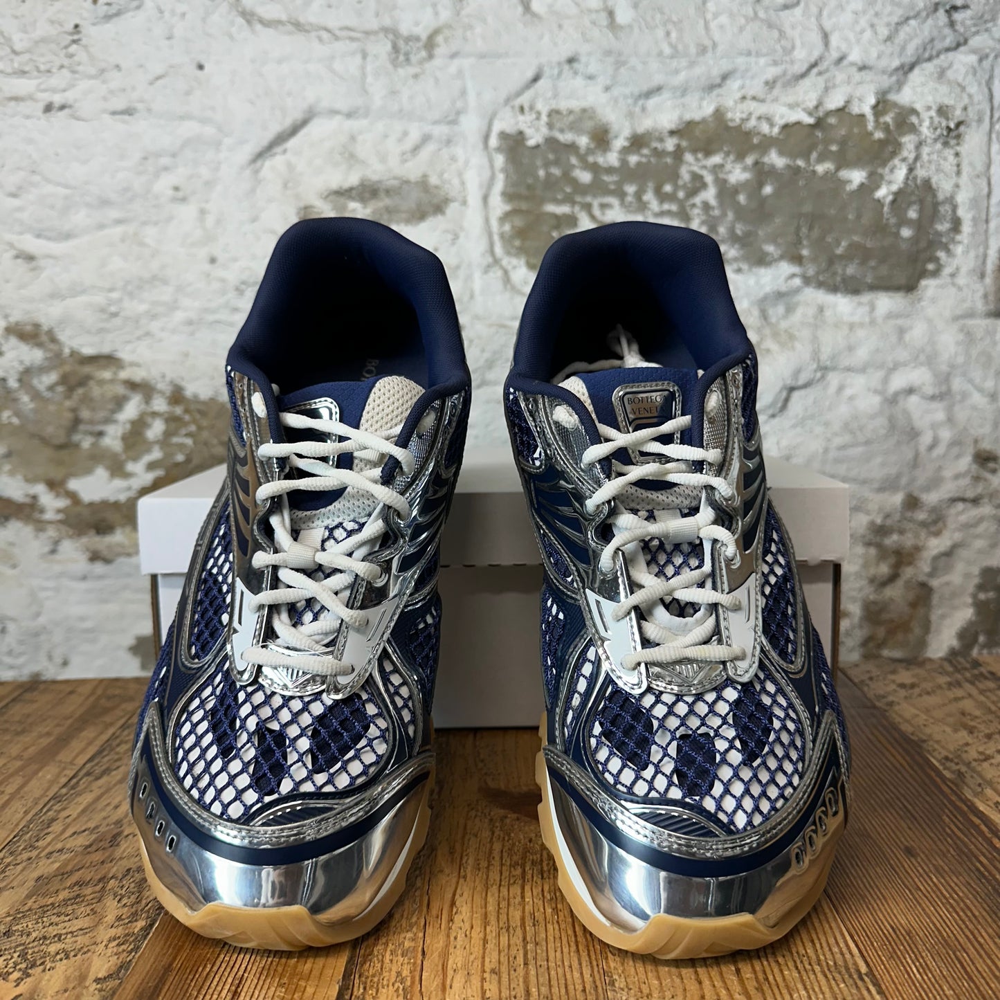 Bottega Veneta Abyss Silver Orbit Sneaker Sz 13 (46)
