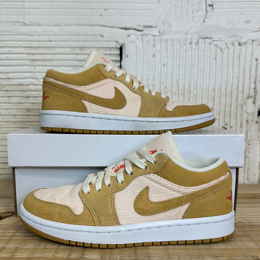 Air Jordan 1 Low Twine Orange Quartz Corduroy Sz 4.5 (6W)