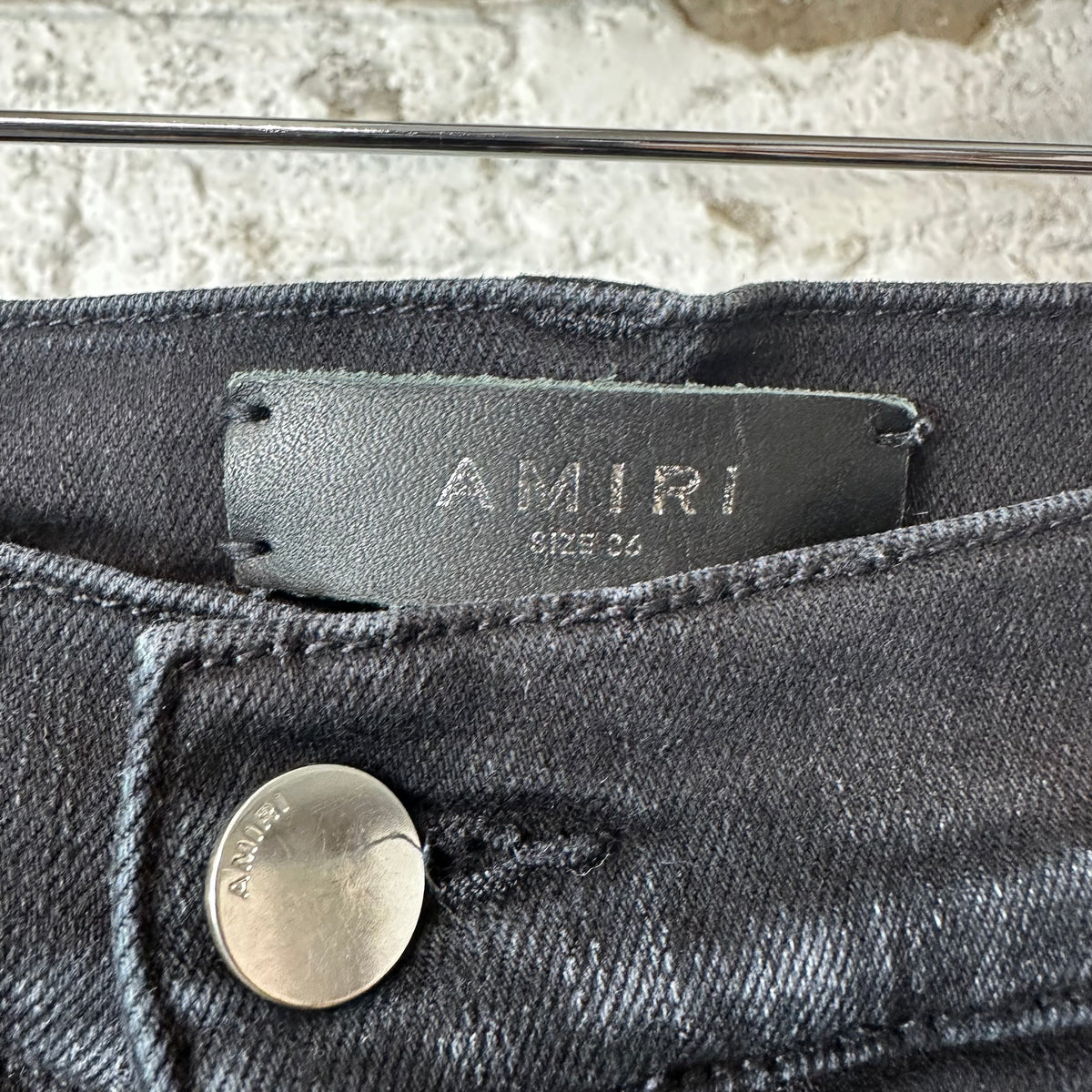 Amiri MX1 Black White Woven Black Denim Jeans Sz 36
