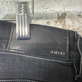 Amiri MX2 Pink Patch Black Denim Jeans Sz 34