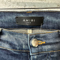 Amiri Purple Paisley Spell Dark Blue Denim Jeans Sz 32