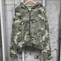 Vale Crystal Green Camo Zip Up Hoodie Sz XL