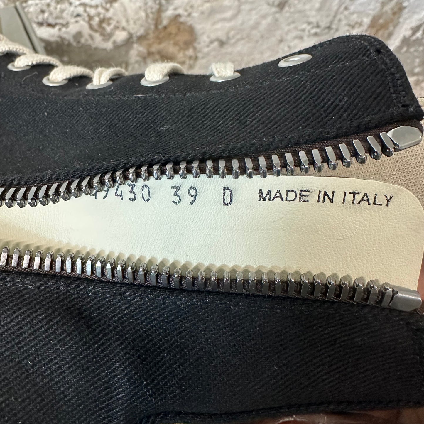 Rick Owens High Pentastitch Abstract Black Milk Sneaker Sz 6.5 (39)