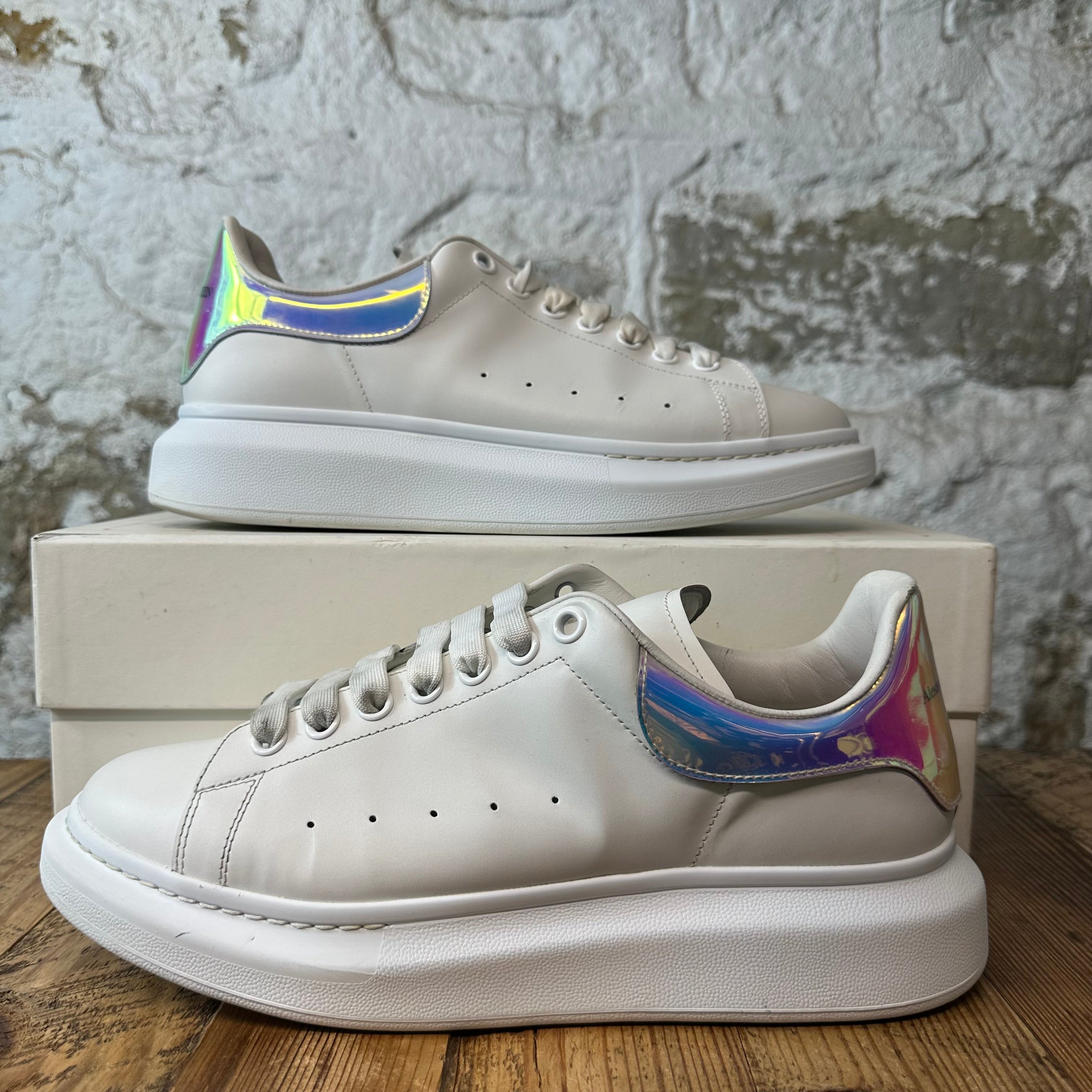 Alexander Mcqueen Iridescent Tab White Sneaker Sz 10 (43)