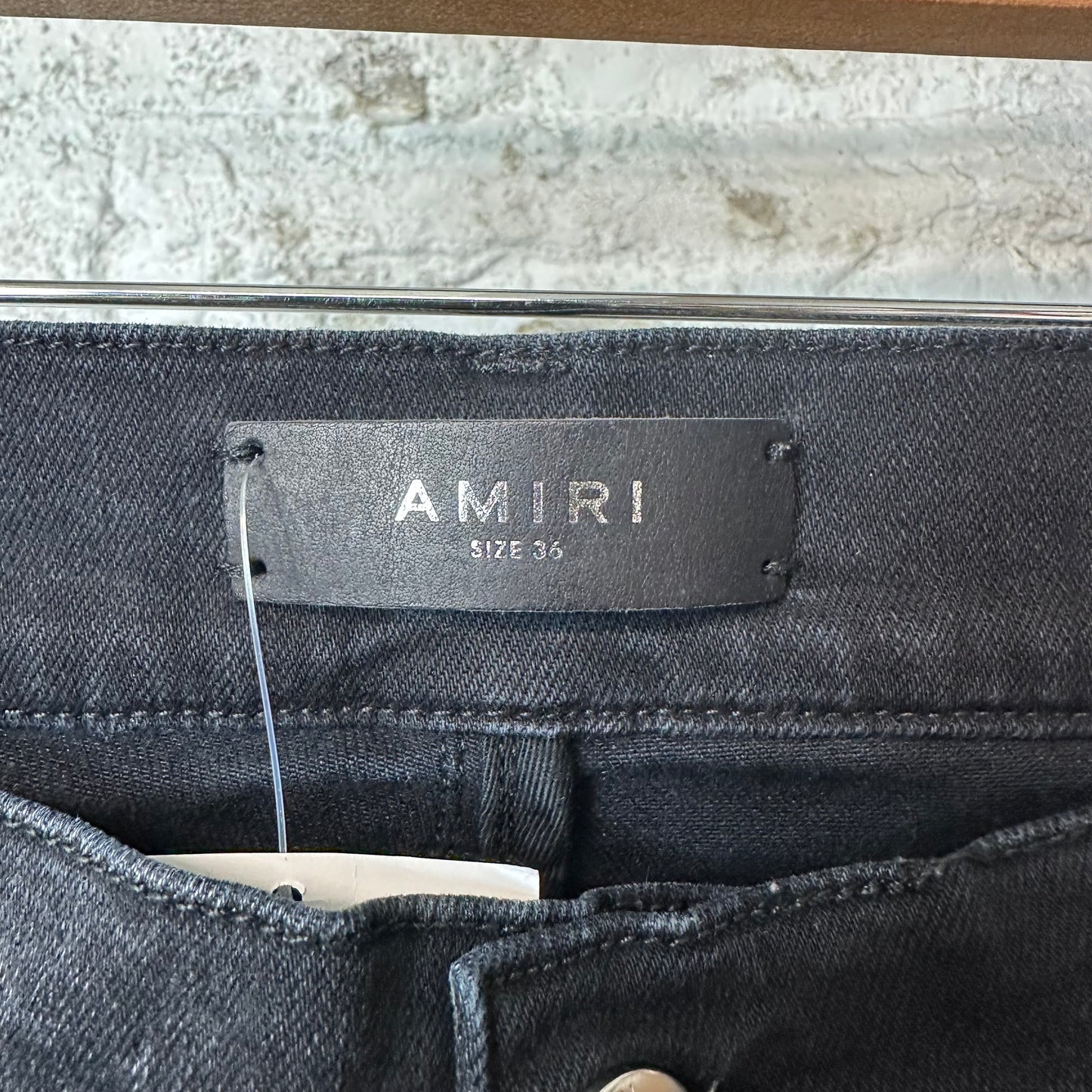 Amiri MX1 Cracked Pink Black Denim Jeans Sz 36