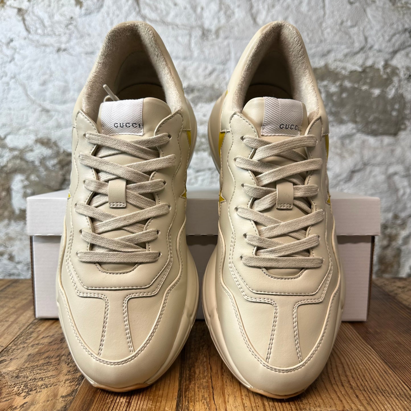 Gucci Rhyton Yellow Star Cream Sneaker Sz 9.5