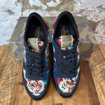 Valentino Blue Suede Tiger Print Sneaker Sz 11 (44)