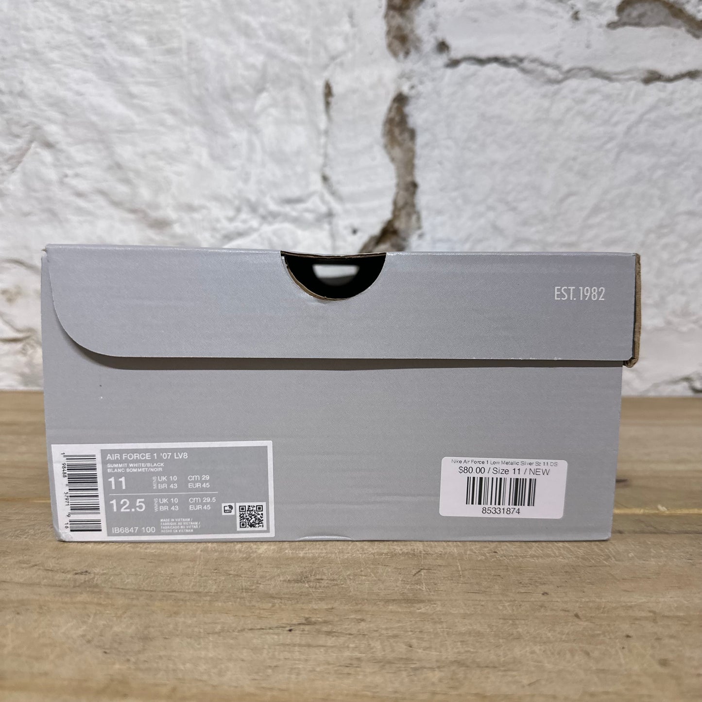 Nike Air Force 1 Low Metallic Silver Sz 11 DS